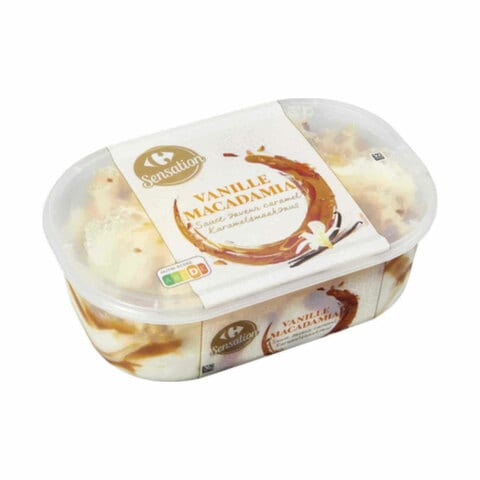 Carrefour Frozen Ice Cream Vanilla &amp; Caramelized Macadamia 484g