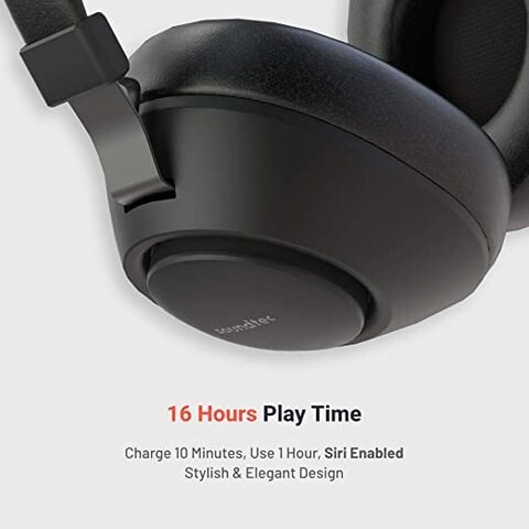 Porodo Bluetooth Headphones, Noise Cancelling Soundtec Deep Sound Pure Bass Wireless Over-Ear Headphones (Black)
