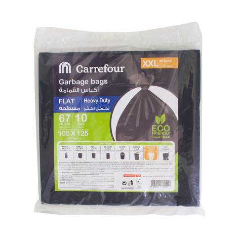 Carrefour garbage bag flat black XXlarge 67 gallons &times; 10 bags