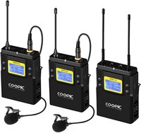 COOPIC UHF Dual-Channel Wireless Microphone R1 Receiver and 2-Pack T1 Transmitters System Is Intended For DSLR Video and Field Recording Applications