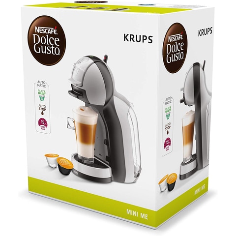 Krups Dolce Gusto Mini Me Coffee Capsule Machine KP123B (Grey/Black).