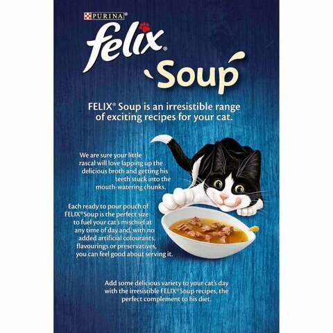 Purina Felix Fish Selection Soup Cat Food 48g Pack of 6