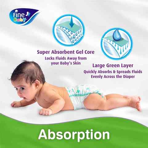 Fine Baby Diapers DoubleLock Technology Size 5 Maxi 11-18kg Mega Pack 70 diaper count