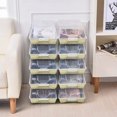 4 Boxes Mens Shoe Case Box Clear tackable Sneaker Container