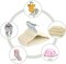 Red Dot Gift 50-Pack Kids Non-Slip Velvet Hangers - ( 35Cm / 14 Inch )Nursery Clothes Hangers, Toddler Hangers, 360 Chrome Swivel Hook (Beige, 50)