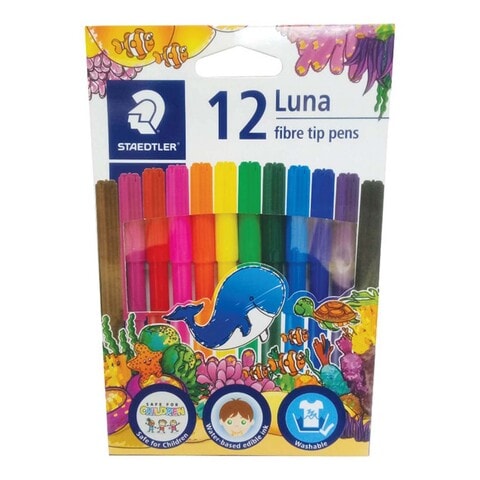ستدلر لونا  أقلام تلوين برأس ليفي متعددة الألوان 12 قلم