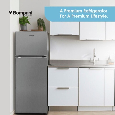 Bompani 400L Gross Capacity Refrigerator Double Door Top Mount Colour Silver Model - BR400SS -1 Years Full &amp; 5 Years Compressor Warranty