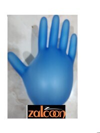 Zalcoon Vinyl Exam Gloves (Large), Blue, Latex-Free, Powder-Free, Disposable Gloves, for Medical, Cleaning, Food Service, 4 mil - 100 Pieces