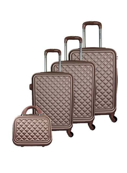 PK 3-Piece Luggage Trolley Set With Briefcase, Champagne Gold