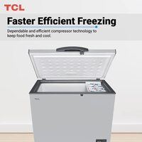 TCL 326 Liters Chest Freezer, Large Deep Freezer With Storage Basket, Mechanical Temperature Control, Front Water Disposal Device, Silver, F326Cfsl