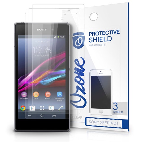 Ozone - Crystal Clear HD Screen Protector Scratch Guard for Sony Xperia Z1 -Pack of 3