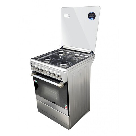 AFRA Japan 60X60cm Free Standing Gas Oven, Stainless Steel, 4 Gas Burners, Mechanical Timer, Large Capacity Oven, Glass Top Lid, G-MARK, ESMA, ROHS, and CB Certified, 2 years warranty.