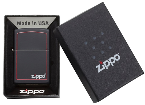 Zippo Lighter Model 218Zb-Blkmatte W/Zip.Border-720060182