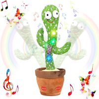 Trlpeiiar Dancing Cactus Toys For Baby Boys And Girls, Talking Plush Dancing Cactus Toy Electronic Plush Toy Singing, Record Repeating What You Say With 120 English Songs And LED Lighting