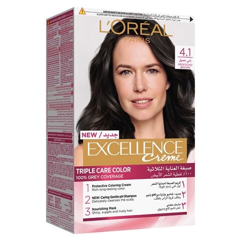 Buy L'Oreal Paris Excellence Creme Hair Colour 4.1 Profound Brown 5 count  Online - Shop Beauty & Personal Care on Carrefour UAE