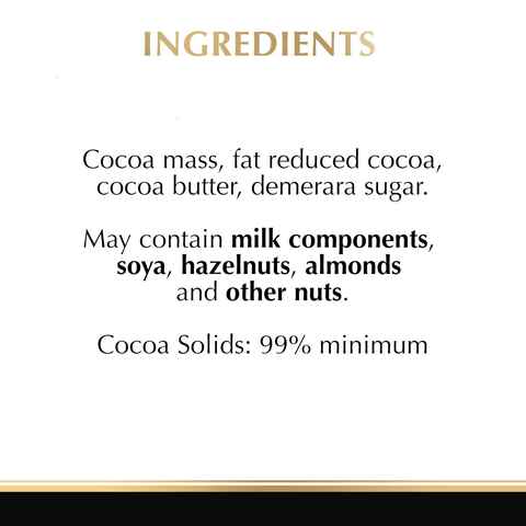 Lindt Excellence 99% Cocoa Absolute Dark Chocolate 50g