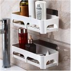 Buy NuSense Bathroom shelf wall-mounted suction cup hole-free toilet sink rack in UAE