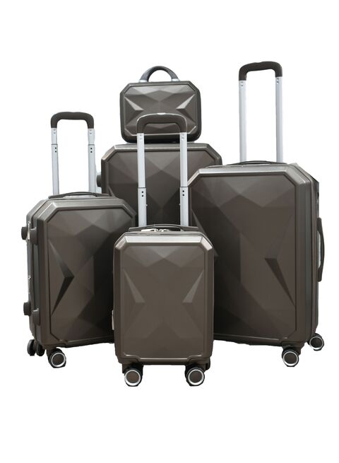 Buy Morano 5 Piece Luggage Trolley Bag Set Dark Coffee Online