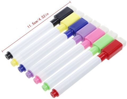 مجموعة من 5 أقلام للسبورة البيضاء ، أقلام قابلة للمسح بحجم صغير للأطفال ، ألوان أسورتد