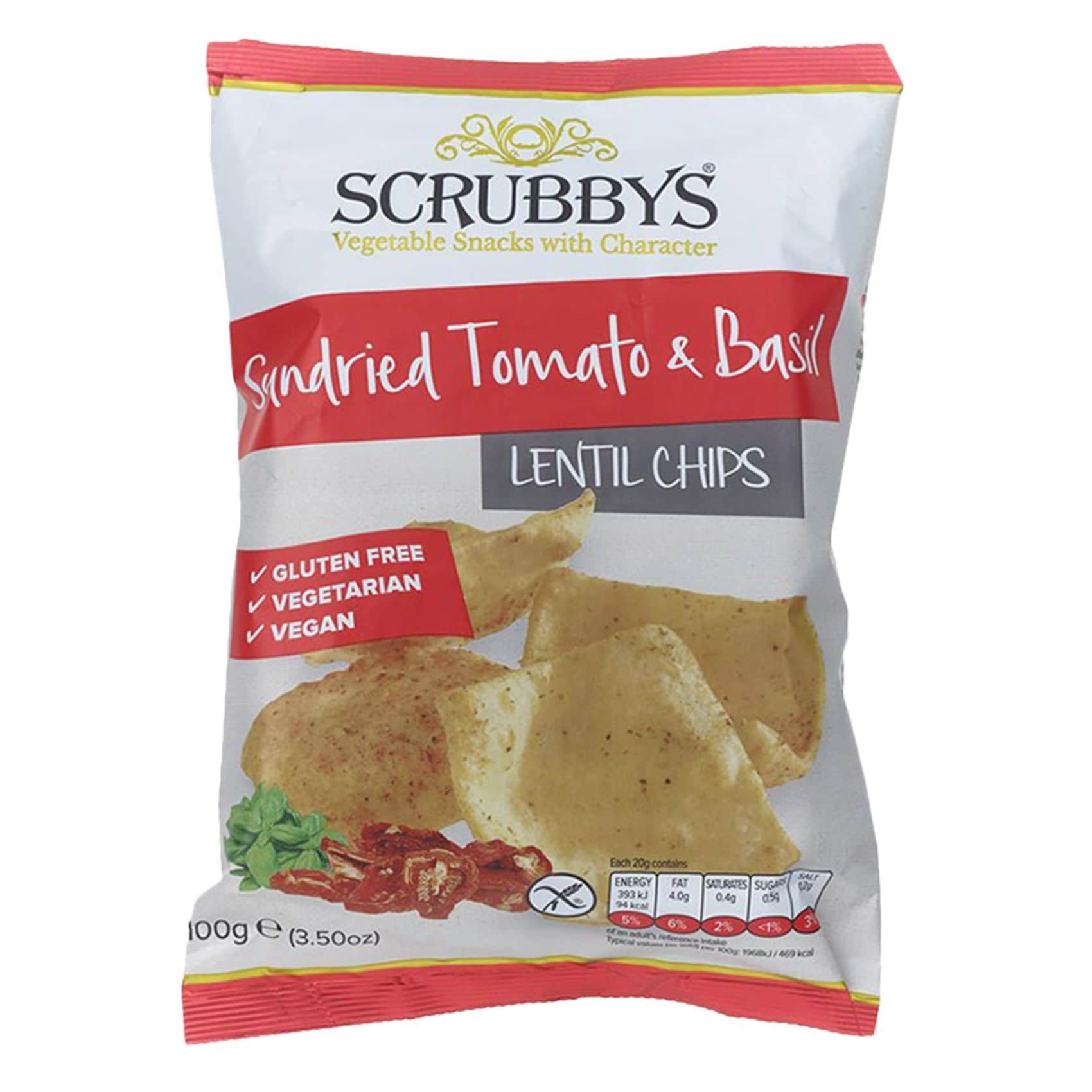 Buy Scrubbys Lentil Sundried Tomato And Basil Chips 100g Online Shop Food Cupboard On Carrefour Uae