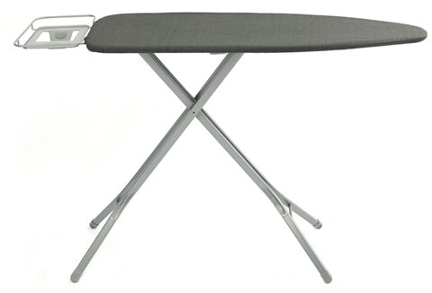 Iron Board Hippo- Grey  Ironing Board   Ironing Table with Iron Holder   Foldable &amp; Adjustable 122x45cm