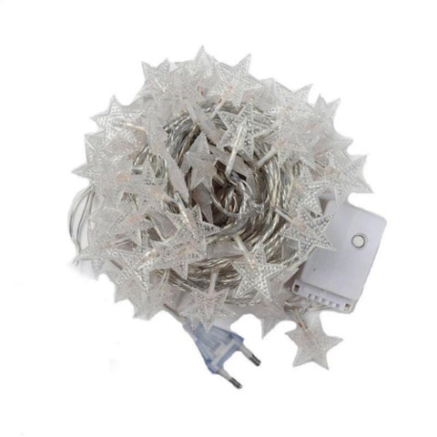 6M 30pcs Star LED String Light, Decorative Light for Indoor, Yellow Color.