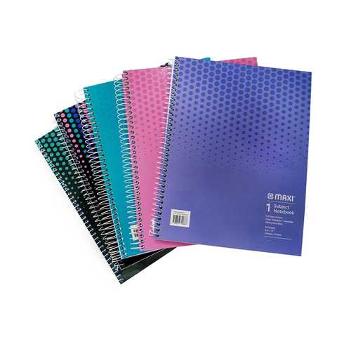 MAXI WIRE-O-COLORED POLYPROPYLENE NOTEBOOK A4 80 SHEETS: Buy Online at Best  Price in UAE 