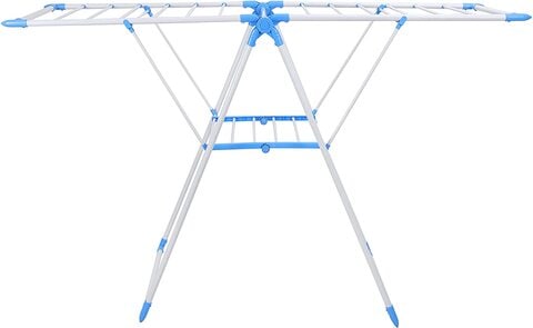 Indoor Outdoor 18M Cloth Dryer Rack White/Blue Cloth Drying Stand
