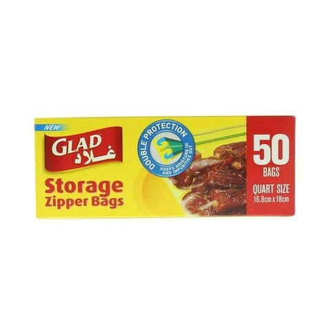 Glad Food Storage Zipper Sandwich Bags, Clear - 50 count