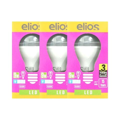 Elios LED Bulbs - 9 Watt - 3 Lamps - White