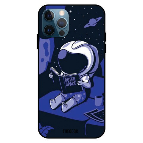 Theodor Apple iPhone 12 Pro 6.1 Inch Case Astronaut Reading Flexible Silicone Cover