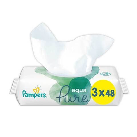 Pampers aqua pure wipes 48 x 3 pieces