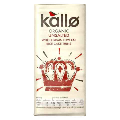 Kallo Organic Unsalted Wholegrain Low Fat Rice Cake Thins 130g price in ...