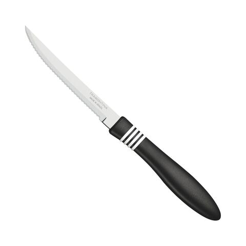 Tramontina Cor &amp; Cor Micro Serrated Steak Knife Black 12.5cm 2 PCS