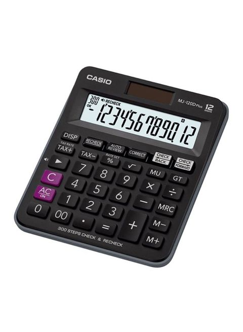 Casio - MJ-120D Plus-BK 12-Digit Financial And Business Calculator Black