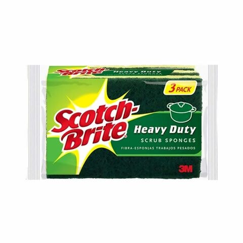 Scotch-Brite Heavy Duty Scrub Sponge Green Pack of 3