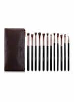 اشتري Generic Eyeshadow Makeup Brush Set With Polyurethane Leather Case Gold - 12-Piece في الامارات