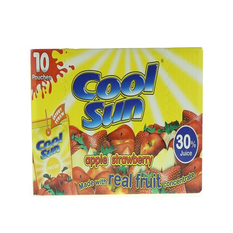 Buy Cool Sun Apple Strawberry Juice 200ml Pack of 10 in UAE