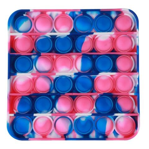 Squizz Pop The Bubble Square Tie Toy- Blue/Pink