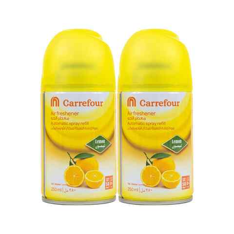 Carrefour Air Freshener Automatic Spray Refill Lemon 250ml Pack of 2