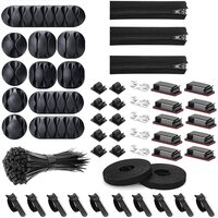 Cable Management Kit Cable Organizer for Home and Office. Useful for Power Cord USB Cable TV Cable PC Desktop Cable clips 151 Pieces