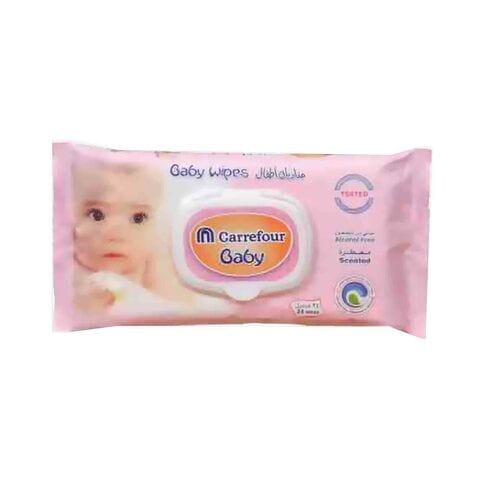 Carrefour Baby Alcohol-Free Aloe Vera Scented Wipe White 24 count