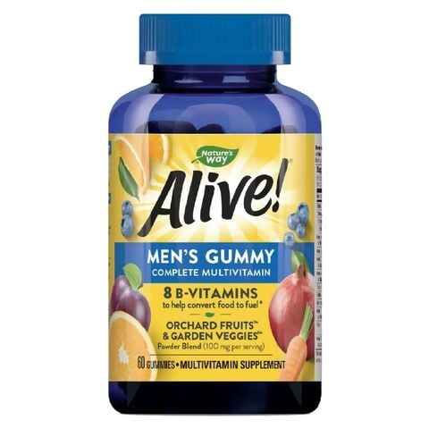 Nature&#39;s Way Alive! Men&#39;s Gummy Orchard Fruits And Garden Veggies Multivitamin Daily Su