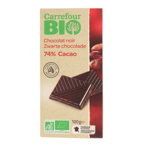 اشتري كارفور بايو شوكولاتة داكنة 74% 100 جرام (عضوية) في السعودية