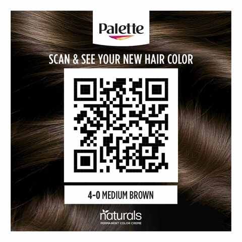 Schwarzkopf Palette Permanent Natural Hair Colour Cream 4-0 Medium Brown 100ml