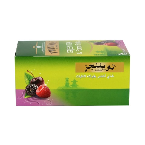 تويننجز شاي أخضر بفواكه الغابات 1.5غ×25