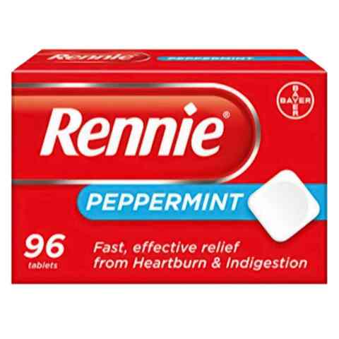 Bayer Rennie For Indigestion and Heartburn 96 Tablets