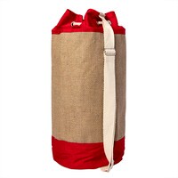 Biggdesign Anemoss Jute Bag For Women, Beach and Pool Jute Drawstring Bucket Bag for Summer, Lightweight and Natural Crossbody Jute Shoulder Bag with Front Pocket, Red