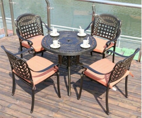 Aluminum patio store tables and chairs