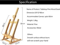 Generic Wood Wooden Easel Stand High Density Pine Wood For Sketch Painting Tabletop Artist Painting Display